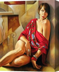 Catherine Abel Canvas Paintings - Autumn Ruby by Catherine Abel