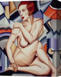 Cubist Lilies Canvas Prints - Cubist Nude Orange and Purple by Catherine Abel