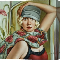 Catherine Abel Canvas Paintings - Grey Cloche by Catherine Abel