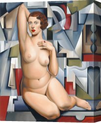 Cubist Lilies Canvas Prints - Seated Cubist Nude by Catherine Abel