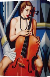 Woman Canvas Paintings - Woman with Cello by Catherine Abel