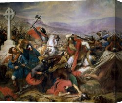 The Battle of Bannockburn Canvas Prints - The Battle of Poitiers by Charles Auguste Steuben