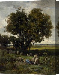 Boy Canvas Paintings - Little Blue Boy by Charles Emile Jacque