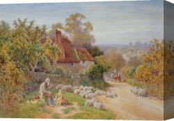 Charles Canvas Paintings - A Rest by the Way by Charles James Adams