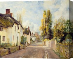 Street Canvas Prints - Village Street Scene by Charles James Fox