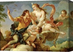 Charles Canvas Paintings - Venus and Adonis by Charles Joseph Natoire