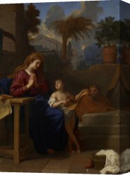 Family Canvas Prints - The Holy Family In Egypt by Charles Le Brun