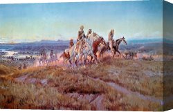 Charles Canvas Paintings - Riders of the Open Range by Charles Marion Russell