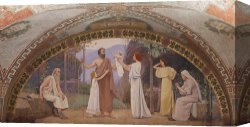 Family Canvas Prints - Family Mural in Lunette From The Family And Education Series Library of Congress Thomas Jefferson Building Washington Dc by Charles Sprague Pearce
