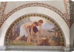 Family Canvas Prints - Labor Mural in Lunette From The Family And Education Series Library of Congress Thomas Jefferson Building Washington Dc by Charles Sprague Pearce