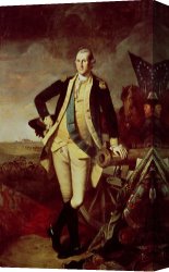 Charles Canvas Paintings - George Washington at Princeton by Charles Willson Peale
