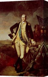 Charles Canvas Paintings - Portrait of George Washington by Charles Willson Peale