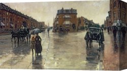 Boston Celebration Canvas Prints - A Rainy Day in Boston by Childe Hassam