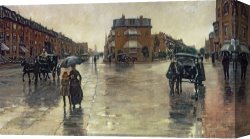 Boston Celebration Canvas Prints - A Rainy Day in Boston by Childe Hassam