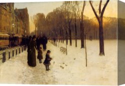 Boston Celebration Canvas Prints - Boston Common at Twilight by Childe Hassam