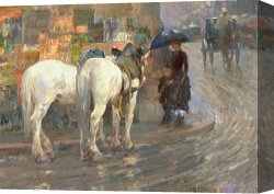Street Canvas Prints - Paris Street Scene by Childe Hassam
