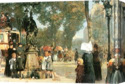 Berlin Street Scene Canvas Prints - Parisian Street Scene 1 by Childe Hassam
