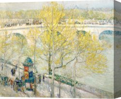 Jazz Festival in Paris Canvas Prints - Pont Royal Paris by Childe Hassam