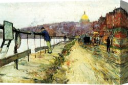 Beacon of Hope Canvas Prints - River And Beacon Hill by Childe Hassam