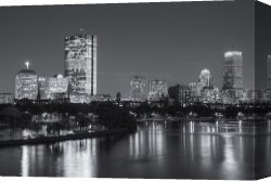 Boston Celebration Canvas Prints - Boston Night Skyline V by Clarence Holmes