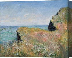 Claude Monet Canvas Prints - Edge of the Cliff Pourville by Claude Monet