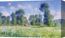 Woman at a Hot Spring Hotel Canvas Prints - Effect of Spring at Giverny by Claude Monet