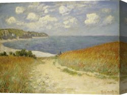 Claude Monet Canvas Prints - Path in the Wheat at Pourville by Claude Monet