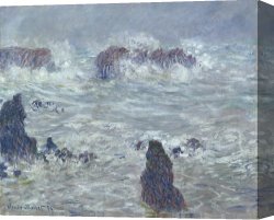 Belle Du Jour Canvas Prints - Storm off the Coast of Belle Ile by Claude Monet
