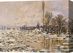 Cold Canvas Paintings - The Break-up Of The Ice by Claude Monet