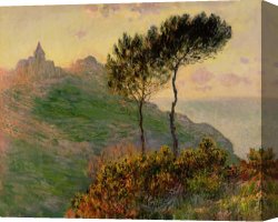 Claude Monet Canvas Prints - The Church at Varengeville against the Sunlight by Claude Monet