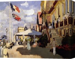 Hotel Canvas Prints - The Hotel Des Roches Noires At Trouville by Claude Monet