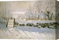 Claude Monet Canvas Prints - The Magpie by Claude Monet