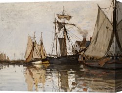 Transportation Canvas Prints - The Port of Honfleur by Claude Monet