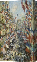 1878 Canvas Paintings - The Rue Montorgueil In Paris - Celebration Of June 30 1878 by Claude Monet
