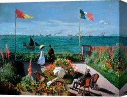 Impressionism Canvas Prints - The Terrace at Sainte Adresse by Claude Monet