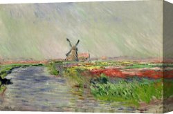 Claude Monet Canvas Prints - Tulip Field in Holland by Claude Monet