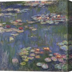 Cubist Lilies Canvas Prints - Water Lilies by Claude Monet