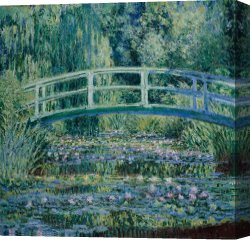 Cubist Lilies Canvas Prints - Water Lilies And Japanese Bridge by Claude Monet