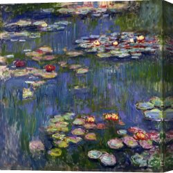 Cubist Lilies Canvas Prints - Water Lilies I by Claude Monet