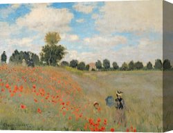Wild Boars Canvas Paintings - Wild Poppies near Argenteuil by Claude Monet