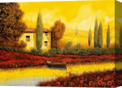 Transportation Canvas Prints - Al Tramonto Sul Fiume by Collection 7