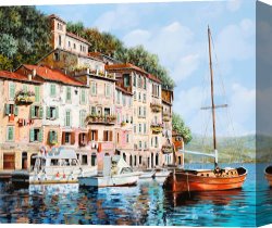 Transportation Canvas Prints - La Barca Rossa Alla Calata by Collection 7