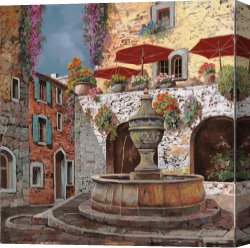 Paul Kruger (1825-1904) Canvas Prints - la fontana a St Paul de Vence by Collection 7