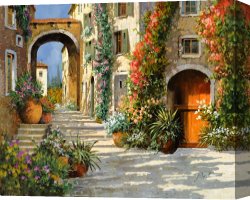 Collection 7 Canvas Prints - La Porta Rossa Sulla Salita by Collection 7