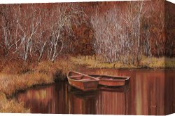 Transportation Canvas Prints - Le Barche Sullo Stagno by Collection 7