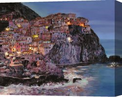 Collection 7 Canvas Prints - Manarola at dusk by Collection 7