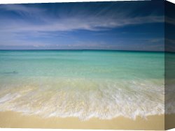 Wing of a Blue Roller Canvas Prints - Clear Blue Water And Wispy Clouds Along The Beach at Cancun by Collection