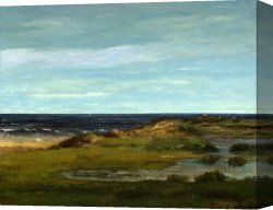 Seascapes Canvas Paintings - Seascape by Courbet, Gustave