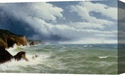 Cold Canvas Paintings - Shipping in Open Seas by David James