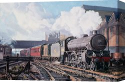 Cold Canvas Paintings - A 'thompson' B1 Class Moving Empty Stock On A Cold February Morning by David Nolan